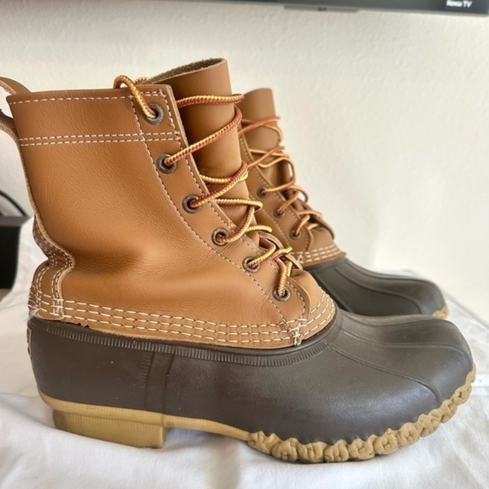LL Bean Duck Boots - Brown and Tan